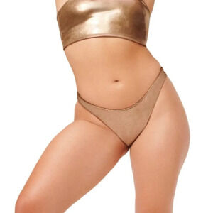 NEW Good American Women's Size 3 L Better Bikini Bottom Mocha Foil
